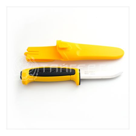 Нож Morakniv Basic 546 нержавеющая сталь, пласт. ручка (желтая) чер. вставка (13712)