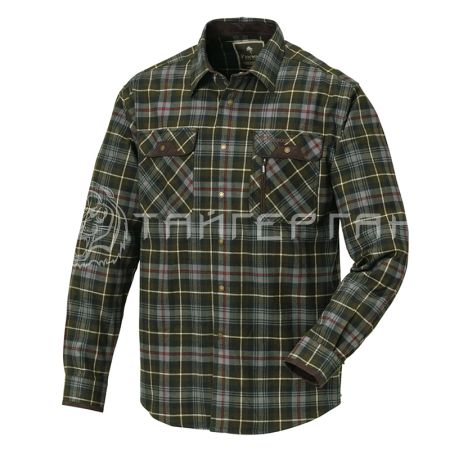 Рубашка Прествик Эксклюзив зеленый/серый XL 9428