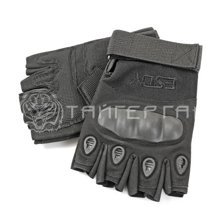 Перчатки тактические ESDY G-13 с защитной вставкой без пальцев (черные)  р.XL