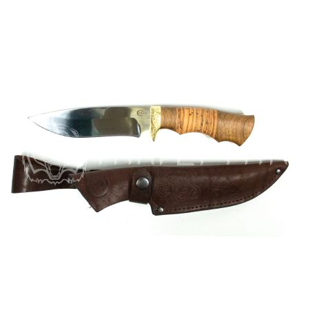 Нож Близнец ст. 65х13, береста литье 