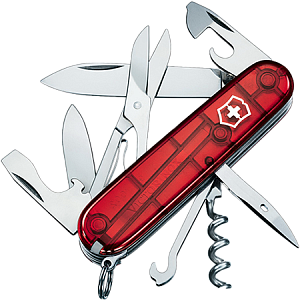 Нож перочинный Victorinox Climber (1.3703.T) 91мм 14функц. красный полупрозрачный карт.коробка