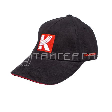 Кепка черная с фирменным логотипом "Калашников" (красная полоска)