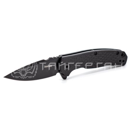 Нож складной черная нейлоновая рукоять, черный клинок  8Cr13MoV K1407 Conduit