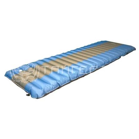 Матрас кемпинговый надувной "СЛЕДОПЫТ" с насосом, 190x60x12 cм, цв. голубой/серый  PF-KS-12