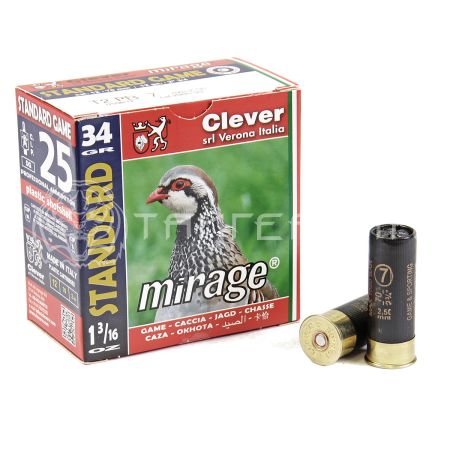 Патрон 12/70 №7 34г Mirage T2 Standard Game Clever (25/250)