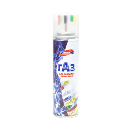 Газ для зажигалок RUNIS Premium, метал. баллон, 210 мл (с переходниками)/24/  1-005