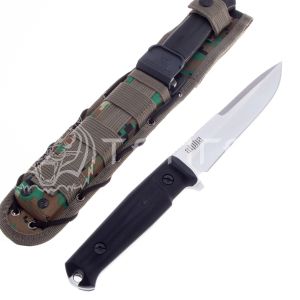Нож ALPHA AUS-8 SW BKH Camo (StoneWash, Black Kraton Handle, Camo MOLLE Sheath)