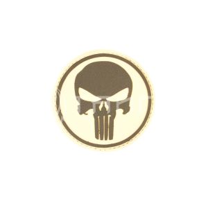Нашивка PVC/ПВХ с велкро "Каратель" (Punisher) размер 80 коричневый на песке НВ-000101