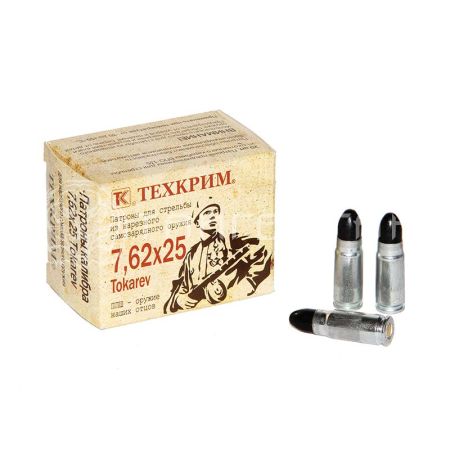 Патрон 7,62х25 Техкрим LRNPC 5,0г/77гр (20/960шт)