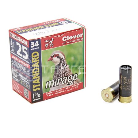 Патрон 12/70 №5 34г Mirage T2 Standard Game Clever (25/250)