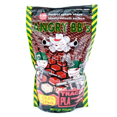 Шарики 6мм ANGRY BBs® 0,25г трассирующие красные (пакет 1кг.) (20 пакетов в коробке) AG-025TRR