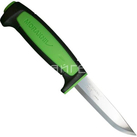 Нож Morakniv Basic 511 углеродистая сталь, пласт. ручка (черная) зел. вставка