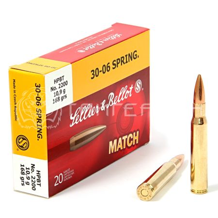 Патрон .30-06 Sprg S&B Match HPBT 10,9г/168гр эксп. ожив. (20шт)