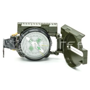 Компас армейский ДС 60-1А зеленый (клинометр, жидкостный, корпус металл, чехол)