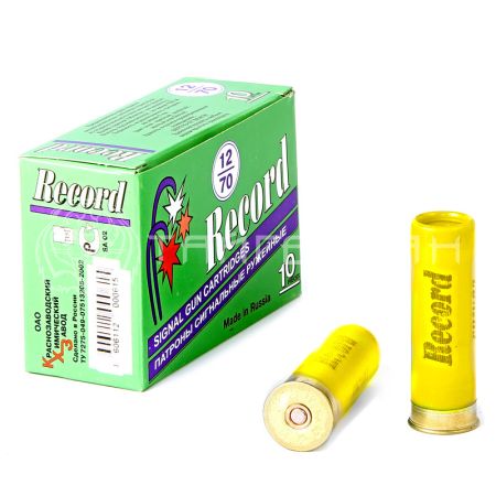 Патрон 12/70 сигнальный желтый Рекорд (10/250)