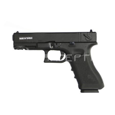 Пистолет газобалон. CO2 KJW GLOCK G18 GBB к.6  авт., мет. слайд, модель - KP-18 CO2 Black