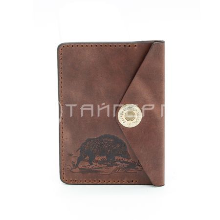 Обложка для охотничьих документов MINI (Коричневый, Кабан)