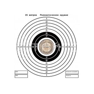 Мишень для пневматики 25м цветн. "5 КОП" (50 шт/уп) (140х140) 25ЦВ5К