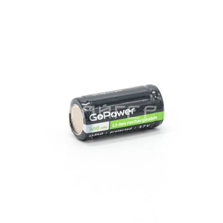 Аккумулятор Li-Fe GoPower 16340 PK1 3.7V 650mAh  c защитой (1/8/50/400)