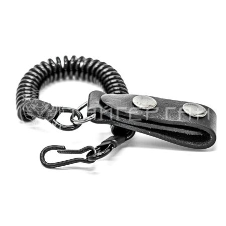 Шнур пистолетный, витой с кожаной шлевкой / Черный /  43231000