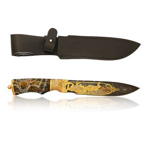 Нож Фокс-2 сув колп №8628 дамаск, в короб.2-х (Росоружие Златоуст)