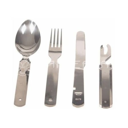 Набор столовых приборов "СЛЕДОПЫТ" в металл. чехле (ложка, вилка, нож, открывашка)/120/  PF-CWS-P59