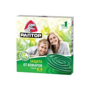 Спираль от комаров без запаха 10 шт. (24) РАПТОР   U-F4002