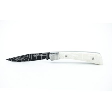 Нож складной Kizlyar Supreme GENT D2 BT BNH (Black Titanium, Bone Handle)