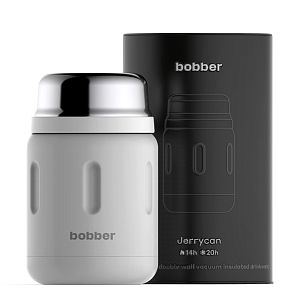 Термос для еды, вакуумный, бытовой, тм "bobber". Объем 0.7 литра. Артикул Jerrycan 700 ml Sand Grey
