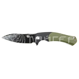 Нож складной Bestech сталь D2 blackwash, рук-ть черно- зелен. G10  BG32E