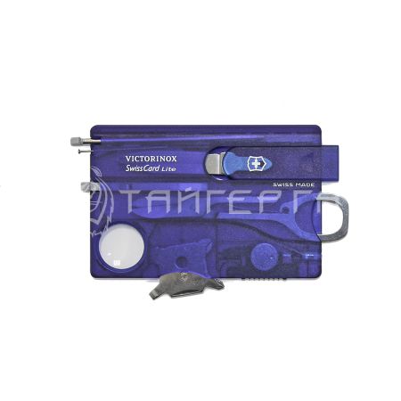 Швейцарская карта Victorinox SwissCard Lite (0.7322.T2) синий полупрозрачный коробка подарочная