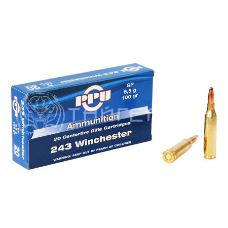 Патрон .243 Win PPU SP 6,5г/100гр (20шт)