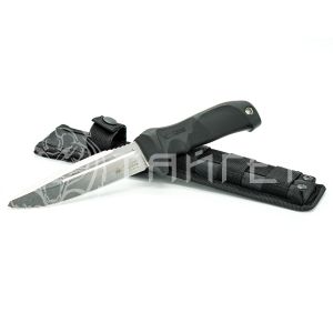 Нож туристический  CENTURION AUS-8 SW BKH Black (StoneWash, Black Kraton Handle, Black MOLLE Sheath)