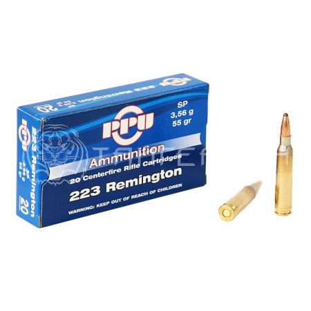 Патрон .223 Rem PPU SP 3,56г/55гр (20шт)