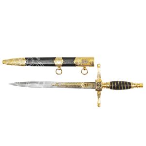 Кортик офиц. ст.ЭИ-107 (комб.ножна) никель/золото/чернен. рукоять-орех в проволоке  (Златоуст)