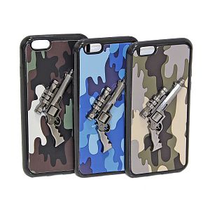 Чехол для Iphone 6/6S комуфляж( рисунок пистолет)