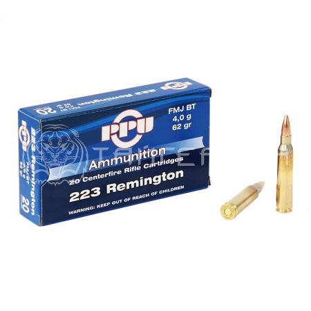 Патрон .223 Rem PPU FMJ BT 4,0г/62гр (20шт)