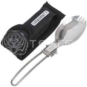 Ложка складная походная "СЛЕДОПЫТ", нерж. (ложка-вилка), в чехле/100/  PF-CWS-P33