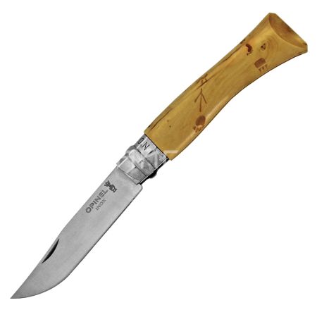 Нож складной OPINEL Tradition Nature №07 8см., нержа.сталь, рисунок следы, рукоять самшит
