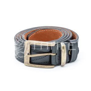 Ремень поясной мужской черный 35 мм (124 см, № 3) 362-3