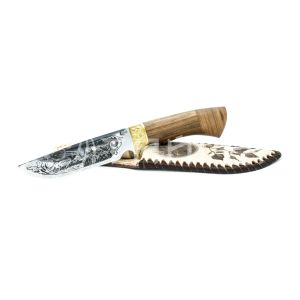 Нож Лорд,ст.65х13,литье,рукоять из ценных пород дерева,гравировка