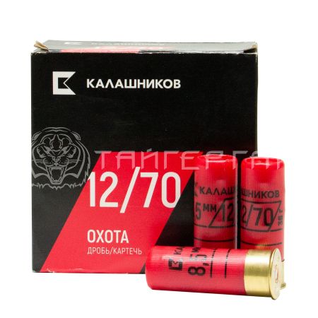 Патрон 12/70 картечь 8,5 36г КАЛАШНИКОВ (25/250)