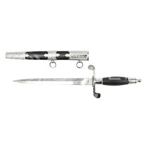 Кортик офиц. ст.ЭИ-107 (комб.ножна) никель/литье рукоять-орех рисованный  (Златоуст)