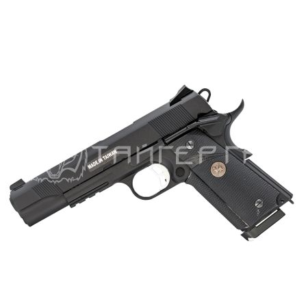 Пистолет пневм. Green GAS KJW COLT M1911 M.E.U. GBB, к.6 черный, металл, KP-07.GAS
