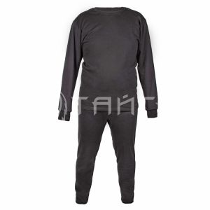 Термобелье с начесом, хб 100%, комплект, до -15°С, цв. черный, р.60/40/  TUK-07