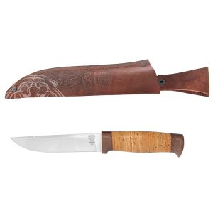 Нож НР2, ст.ЭИ107, текстолит, береста