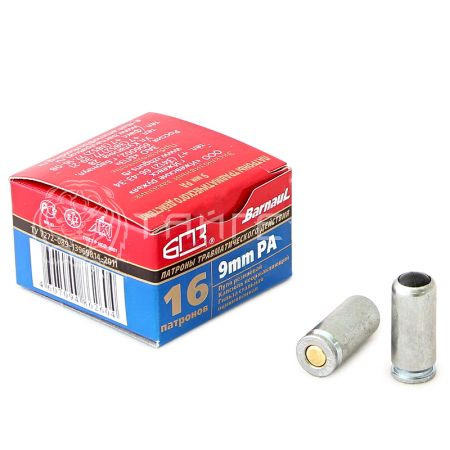 Патрон БПЗ 9 РА травм. рез. пуля оцин. гильза 91Дж (16 шт)