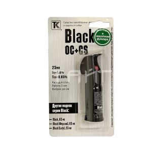 Баллончик самообороны Black 25мл в футляре черный