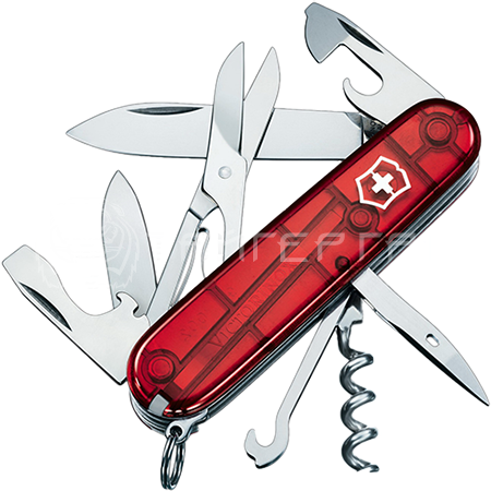 Нож перочинный Victorinox Climber (1.3703.T) 91мм 14функц. красный полупрозрачный карт.коробка