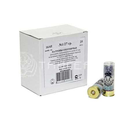 Патрон 16/65 №1 27г б/к СКМ (25/250)